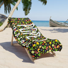 Load image into Gallery viewer, Pope's Cocktails Original Beach Towel in Black