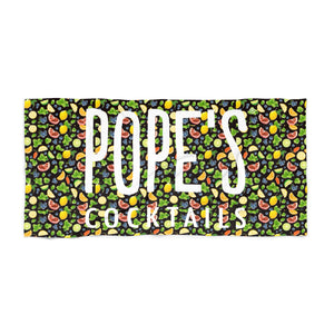 Pope's Cocktails Original Beach Towel in Black