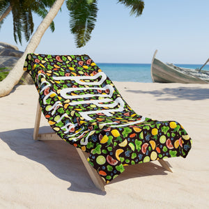 Pope's Cocktails Original Beach Towel in Black
