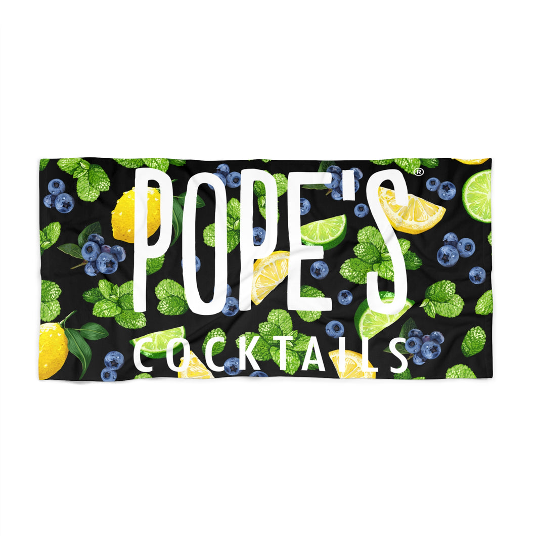 Pope's Cocktails Created To-Go  Original Beach Towel
